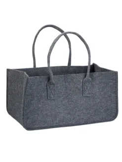 relaxdays Kisten & Körbe<Kaminholztasche in Anthrazit