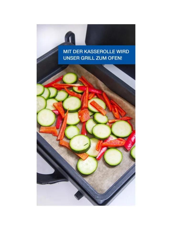 Mulex Grillen<Kasserolle Einsatz für den Kontaktgrill in Schwarz