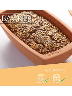 Römertopf Koch- & Backutensilien<Kastenform-Backform in Hellbraun - (B)31 x (H)9,5 x (T)16 cm