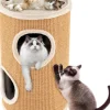 COSTWAY Katzen<Katzenbaum Kratztonne Ø 36 cm 59,5 cm hoch in Braun