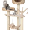 COSTWAY Katzen<Katzenbaum mit Höhle in Beige