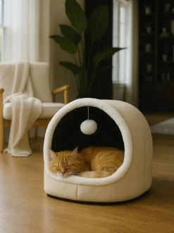 Paws&Whiskers Katzen<Katzenbett "Alaska" in Beige