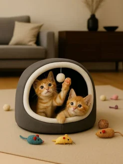 Paws&Whiskers Katzen<Katzenbett "Alaska" in Grau