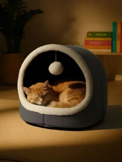 Paws&Whiskers Katzen<Katzenbett "Alaska" in Grau