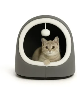 Paws&Whiskers Katzen<Katzenbett "Alaska" in Grau