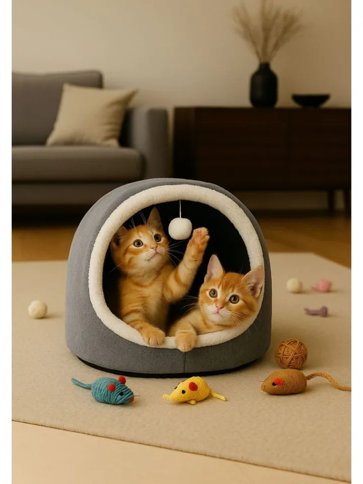 Paws&Whiskers Katzen<Katzenbett ''Alaska'' in Grau