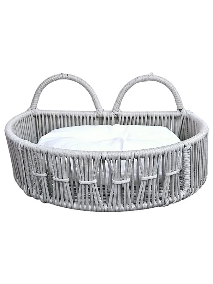 Paws&Whiskers Katzen<Katzenbett ''Peti'' in Grau/ Weiß - (B)51 x (H)27 x (T)33 cm