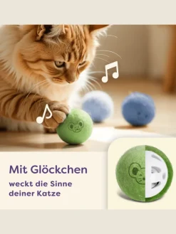 Knupis Katzen<Katzenbälle mit Glöckchen – 4 Bälle Wolle