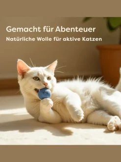 Knupis Katzen<Katzenbälle mit Glöckchen – 4 Bälle Wolle
