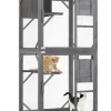 COSTWAY Katzen<Katzenhaus Outdoor in Grau