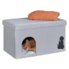 relaxdays Katzen<Katzenhöhle in Grau - (B)72 x (H)40,5 x (T)40,5 cm