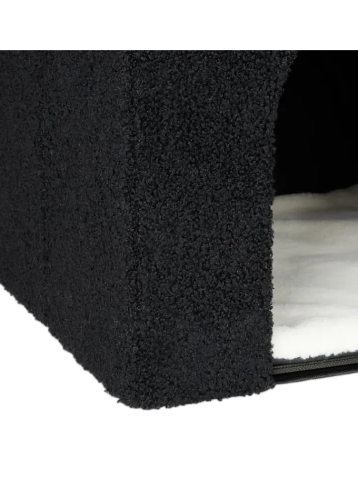 relaxdays Katzen<Katzenhöhle in Schwarz - (B)40 x (H)76 x (T)40 cm