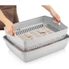 Paws&Whiskers Katzen<Katzenklo in Grau - (B)37,5 x (H)50 x (T)41 cm