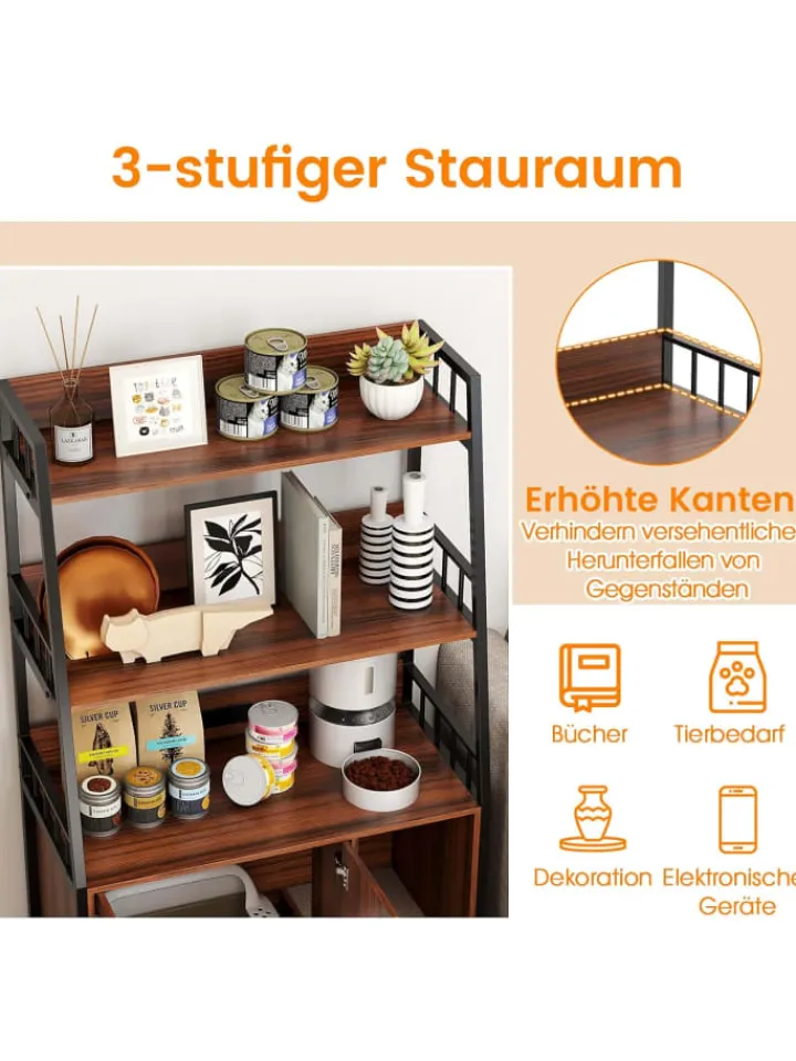 COSTWAY Katzen<Katzenschrank mit Bücherregal in Andere