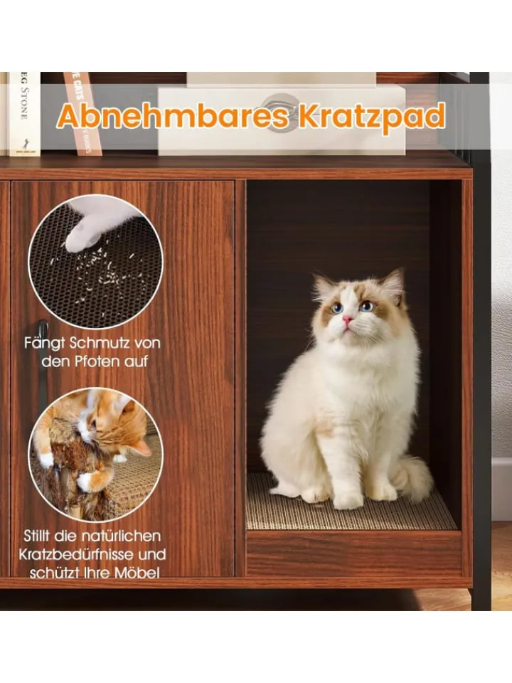 COSTWAY Katzen<Katzenschrank mit Bücherregal in Andere