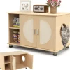 COSTWAY Katzen<Katzenschrank 82x48x52cm in Beige