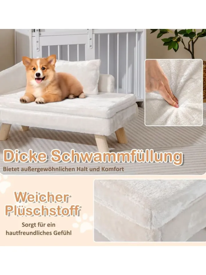 COSTWAY Katzen<Katzensofa 71 x 43 x 40 cm in Weiß