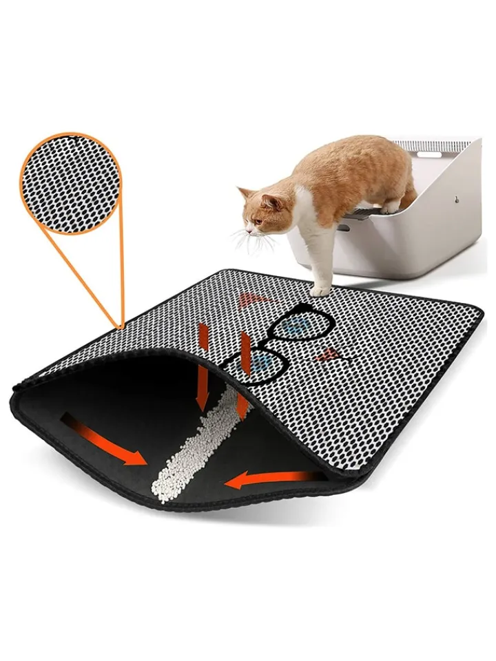 Paws&Whiskers Katzen<Katzenstreumatte in Grau - (L)45 x (B)60 cm
