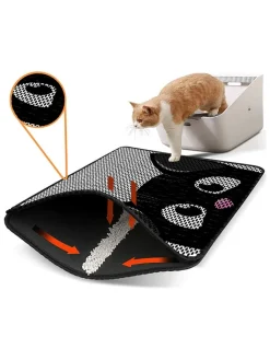 Paws&Whiskers Katzen<Katzenstreumatte in Grau/ Schwarz - (L)45 x (B)60 cm