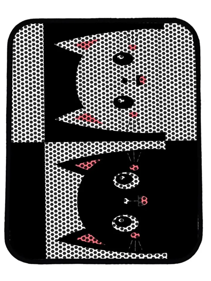 Paws&Whiskers Katzen<Katzenstreumatte in Grau/ Schwarz - (L)45 x (B)60 cm