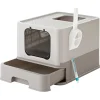 SONGMICS Katzen<Katzentoilette in Hellgrau - (B)42,5 x (H)37,8 x (T)54,3 cm
