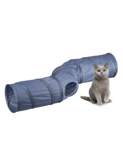 relaxdays Katzen<Katzentunnel in Grau
