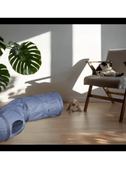 relaxdays Katzen<Katzentunnel in Grau