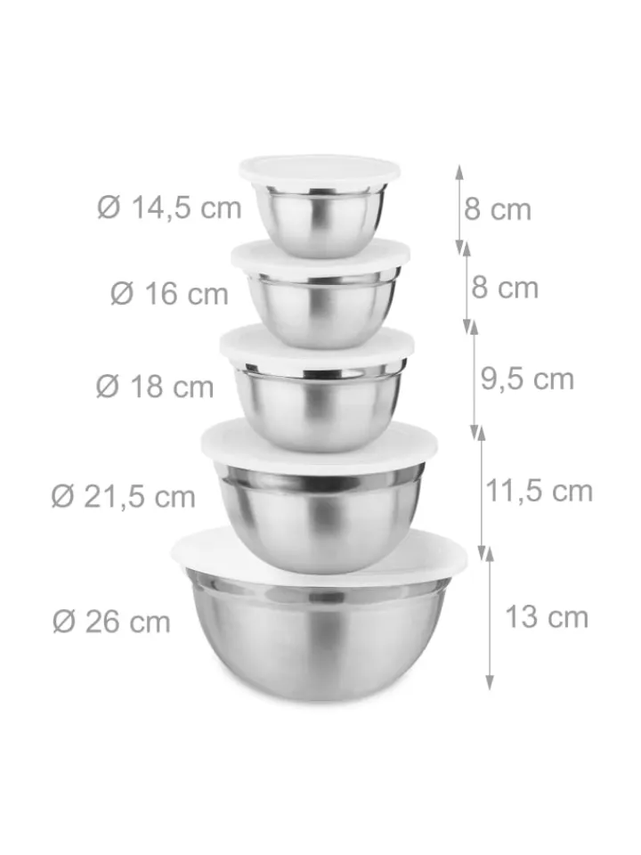 relaxdays Koch- & Backutensilien<Küchen-Set 18 teilig in Silber/Weiß