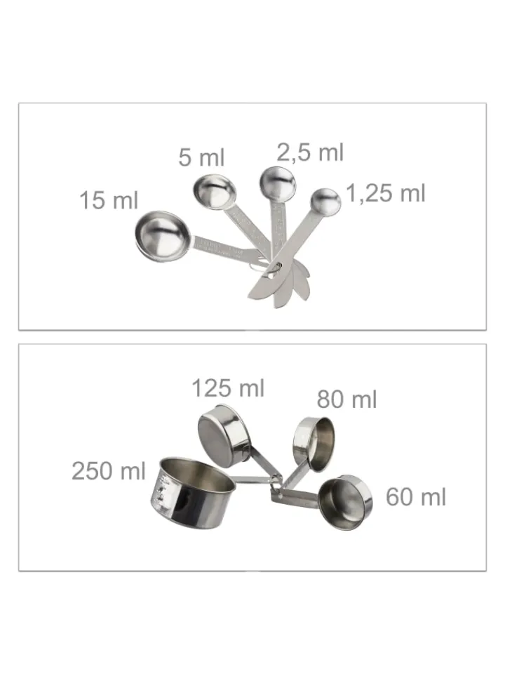 relaxdays Koch- & Backutensilien<Küchen-Set 18 teilig in Silber/Weiß