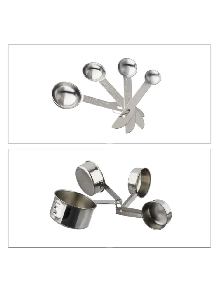 relaxdays Koch- & Backutensilien<Küchen-Set 18 teilig in Silber/Weiß