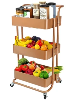 Echtwerk Regale & Schränke<Küchenwagen in Kupfer - (B)43 x (H)86 x (T)32 cm