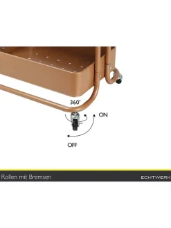 Echtwerk Regale & Schränke<Küchenwagen in Kupfer - (B)43 x (H)86 x (T)32 cm