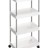 Songmics Regale & Schränke<Küchenwagen in Weiß/ Silber - (B)40 x (H)88 x (T)22 cm
