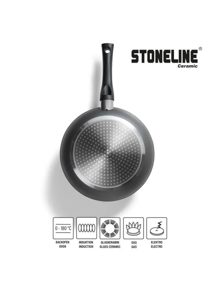 Stoneline Kochgeschirr<Keramik Kochgeschirr-Set 14-teilig | mit Deckeln in Anthrazit