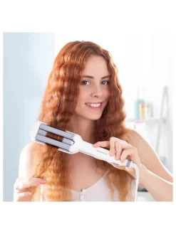 InnovaGoods Technik|Pflege & Gesundheit<Keramik-Lockenstab in Weiß - (L)30 cm