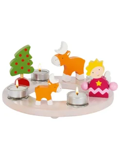 Goki Wohndekoration<Kerzenkranz "Ostern und Weihnachten" in Bunt