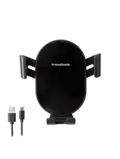 InnovaGoods Technikzubehör<Kfz-Handyhalterung mit Schnelladegerät in Schwarz - (H)10,5 cm