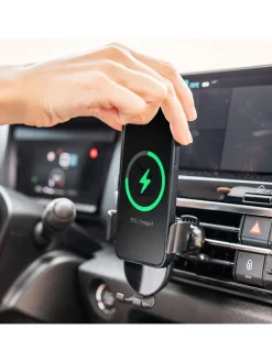 InnovaGoods Technikzubehör<Kfz-Handyhalterung mit Schnelladegerät in Schwarz - (H)10,5 cm