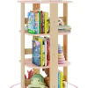 COSTWAY Kindermöbel<Kinder Bücherregal 360° drehbar in Rosa