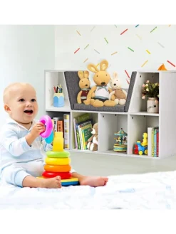 COSTWAY Kindermöbel|Regale & Schränke<Kinder Bücherregal 103x30x63cm in Weiß