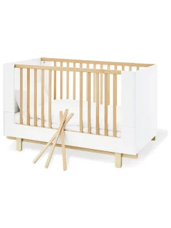 Pinolino Babymöbel<Kinderbett "Boks" in Weiß/ Natur - (B)144 x (H)90 x (T)78 cm
