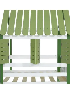ABRIHOME Betten & Matratzen<Kinderbett mit Fallschutzgitter und Kleiderschrank in Weiß+Grün, 90x200