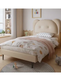 ABRIHOME Betten & Matratzen<Kinderbett mit Kopfteil in Tierform in Beige, 90x200cm