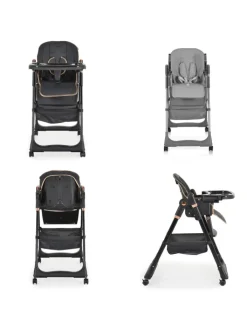 Moni Babymöbel<Kinderhochstuhl Lindo klappbar in schwarz