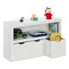relaxdays Kindermöbel|Regale & Schränke<Kinderregal in Weiß - (B)102 x (H)60 x (T)30 cm