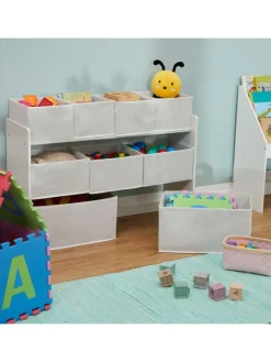 relaxdays Kindermöbel<Kinderregal in Weiß - (B)92 x (H)60 x (T)30 cm