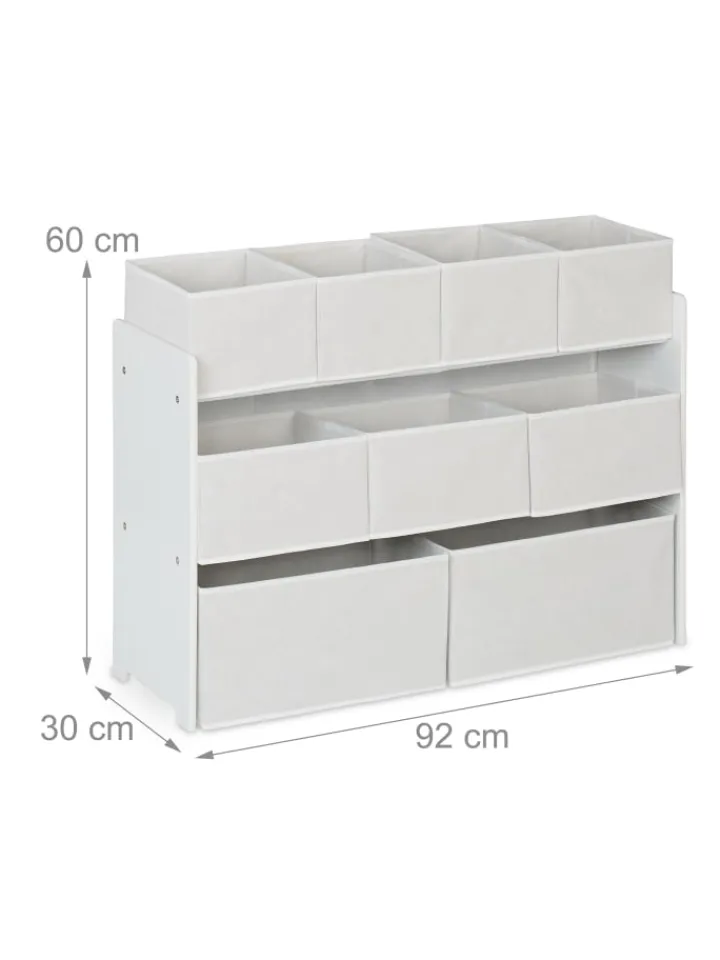 relaxdays Kindermöbel<Kinderregal in Weiß - (B)92 x (H)60 x (T)30 cm
