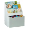 relaxdays Kindermöbel<Kinderregal in Weiß/ Grau - (B)50,5 x (H)70 x (T)28 cm
