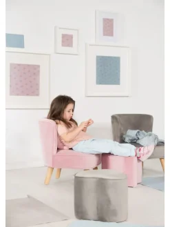 roba Sitzmöbel<Kindersessel 'Lil Sofa', bequem, Holzfüße & Samtstoff Mauve