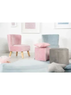 roba Sitzmöbel<Kindersessel 'Lil Sofa', bequem, Holzfüße & Samtstoff Mauve